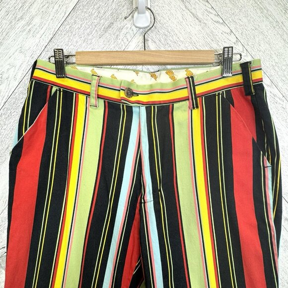 Loudmouth Golf Pants Mens Size 32x33 Multi-Color Striped Flat Front Straight Leg - Picture 2 of 5